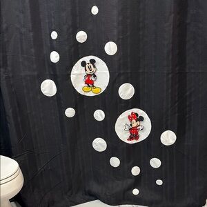 Disney Mickey and Minnie Black Shower Curtain